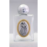 Divine Mercy Holy Water Bottle, Square, 1.75x3.25 Inch