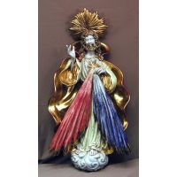 Divine Mercy, Painted Ceramic Wall Plaque, 14.75x27 Inch