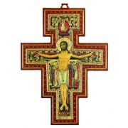 Hanging Painted San Damian Cross Plaque, , 11 Inch