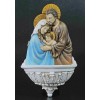 Holy Family Church Water Bowl Font, Painted 9 Inch