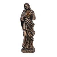 Immaculate Heart Of Mary, Painted Bronze Statue, Painted, 11in.