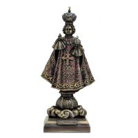 Infant Of Prague, Lightly Painted Cold Cast Bronze, 8 Inch Statue