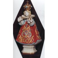 Infant Of Prague Wall Plaque, Painted Ceramic, 18 Inch
