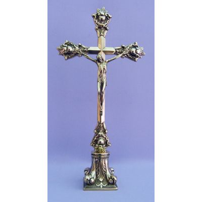 Italian Standing Crucifix, Shiny Brass, 14.5 Inch -  - 1217-L