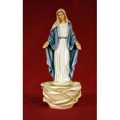 Lady Of Grace Font, Painted Alabaster, 6 Inch -  - P-4002