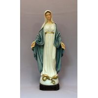 Lady Of Grace, Painted Alabaster, 12 Inch Statue Italy