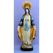 Lady Of Grace, Painted Ceramic, 18 Inch Statue Italy