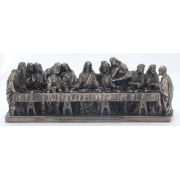 Last Supper Statue, Cold-Cast Bronze, 9.5x2.25x3.5 Inch