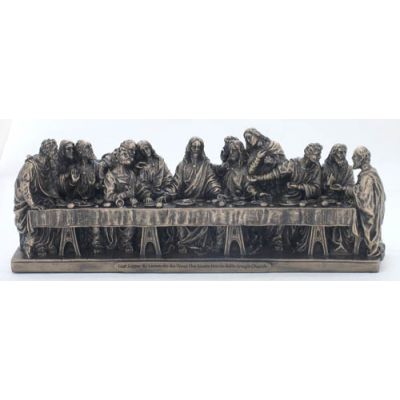 Last Supper Statue, Cold-Cast Bronze, 9.5x2.25x3.5 Inch -  - SR-73765