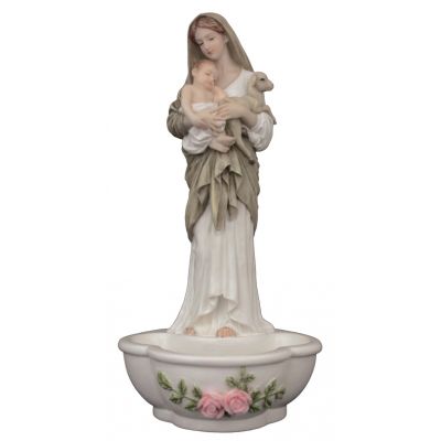 Linnocence Painted Church Holy Water Bowl Font, Stands Or Hangs -  - SR-76831-C
