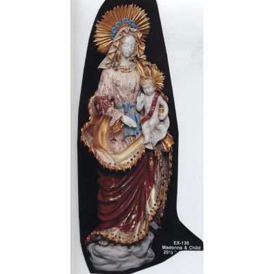 Madonna & Child, Painted Ceramic Statue, 30 Inch -  - EX-130