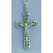 Metal Crucifix Necklace, 1 Inch Cross, 24 Inch Chain