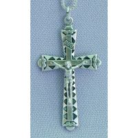 Metal Crucifix Necklace, 1 Inch Cross, 24 Inch Chain