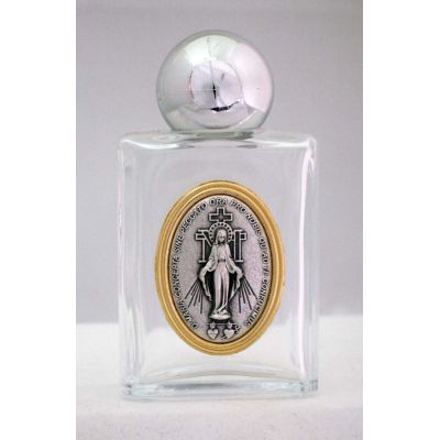 Miraculous Medal Holy Water Bottle, Square, 1.75x3.25 Inch -  - WB5-MM