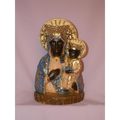 Our Lady Of Czestochowa Statue, Painted Alabaster, 7.75 Inch -  - ET-363