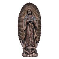 Our Lady Of Guadalupe Statue, Cold-Cast Bronze, Painted, 6in.