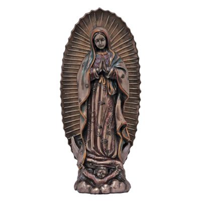 Our Lady Of Guadalupe Statue, Cold-Cast Bronze, Painted, 6in. -  - SRA-GUAD6