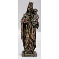 Our Lady Of Mount Carmel, Painted Cold-Cast Bronze, 10in. Statue