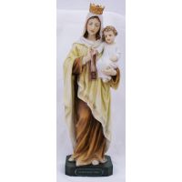 Our Lady Of Mount Carmel Statue, Veronese, Painted, 10 Inch