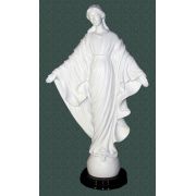 Our Lady Of The Smiles Statue White Alabaster By Ennio Furiesi, 16 In.