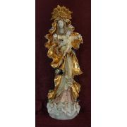 Our Lady Queen Of Peace Madonna/Child, Painted Ceramic, 14x36in Statue