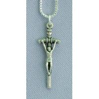 Papal Crucifix Necklace, 1.25 Inch Medal