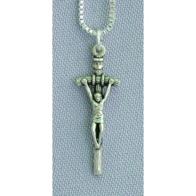 Papal Crucifix Necklace, 1.25 Inch Medal -  - PPNCC27A