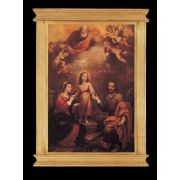Holy Family w/ God the Father & Spirit by Florentine Plaque, 22x30"