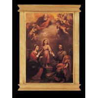Holy Family w/ God the Father & Spirit by Florentine Plaque, 22x30"