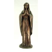 Praying Virgin, Cold-Cast Bronze, Lightly Hand-Painted, 11.75inches