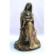 Madonna and Child, Cold-Cast Bronze, Lightly Hand-Painted, 6inches