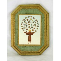 St. Francis with Birds Florentine Plaque, 4.75x6inches