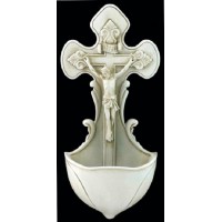Crucifixion Font, Lightly Antiqued Resin, 7.5inches Crucifixion Font, Lightly Antiqued Resin, 7.5inches