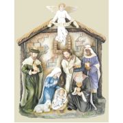 NativityWall Plaque, Hand-Painted Relief