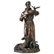 St. Francis with animals, cold cast bronze, 36 inches