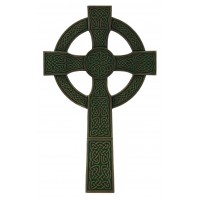 Celtic Cross, cold cast bronze, lightly hand-painted, 8inches