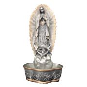 Guadalupe font, A GOLDSCHEIDER EXCLUSIVE, Pewter Style Finish, Golden Highlights, 7.5", STANDS/HANGS