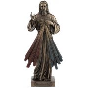 Divine Mercy, Lightly Hand-Painted, Cold Cast Bronze, 8"