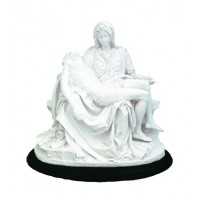Pieta, White on a Black Base, 7"