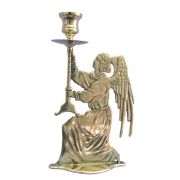 589-L Angel Candle Holder, Shiny Brass, 9.75"