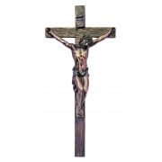 Crucifix, Hand-Painted, Cold-Cast Bronze, 13"