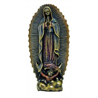 Our Lady of Guadalupe, Cold Cast Bronze, Lightly Hand-Painted, 9.5" Our Lady of Guadalupe, Cold Cast Bronze, Lightly Hand-Painted, 9.5"