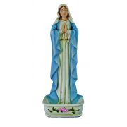 Praying Virgin Font/Rosary Holder, Hand-Painted Color, 6.25"