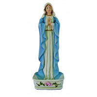 Praying Virgin Font/Rosary Holder, Hand-Painted Color, 6.25"