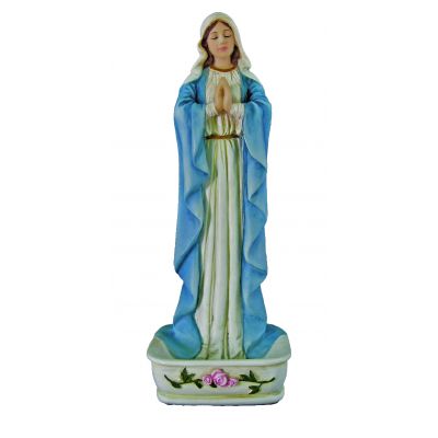 Praying Virgin Font/Rosary Holder, Hand-Painted Color, 6.25" -  - SR-75403-C