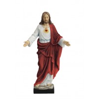 Sacred Heart of Jesus, Fully Hand-Painted Color, 10" Sacred Heart of Jesus, Fully Hand-Painted Color, 10"