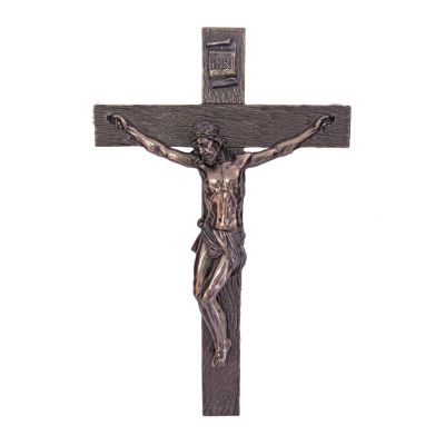 Crucifix, Cold-Cast Bronze, Lightly Hand-Painted, 16" -  - SR-75228