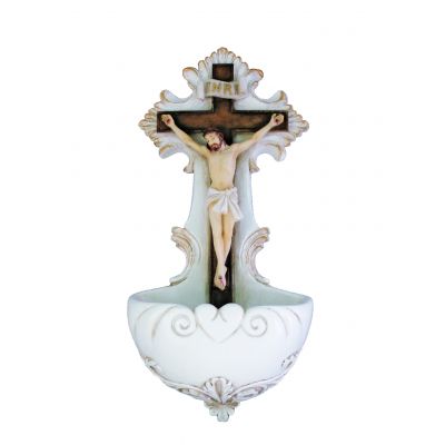 Crucifixion Font, Fully Hand-Painted, 6.75" -  - SR-75722-C