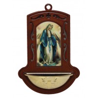 Lady of Grace Woodtone Font, Gold Colored Bowl, 5" Lady of Grace Woodtone Font, Gold Colored Bowl, 5"