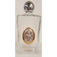 2-pk St. Francis Large Glass Holy Water Bottle, 5x2" - (Pack of 12) - (2 Pack)